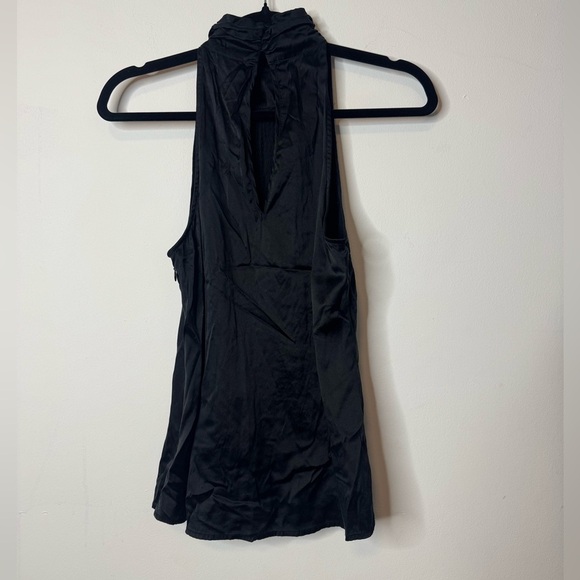 Bebe Black Silk Short Sleeve Top Medium Pinup Sexy Retro Y2K Sequin Blouse Shirt - Picture 7 of 9